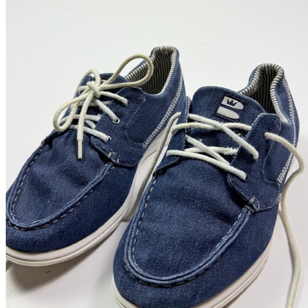 Brunswick Karma Blue Denim Canvas Bowling Shoes Women 7.5 Moc Toe Lace Up